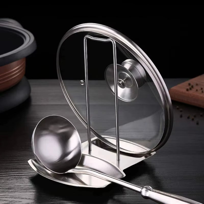 Stainless Steel Pot Lid Rack Detachable Pot Lid Rack Lid Spoon Multifunctional Storage Rack Silver Design Organizing Cookware