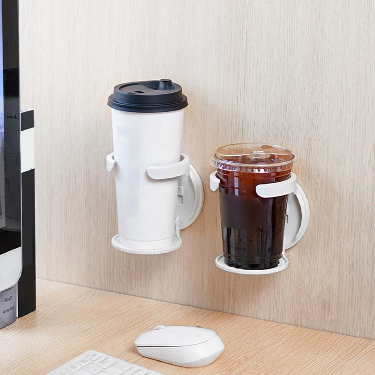 Wall Mounted Cup Holder Drink Holder Versatile Multifunctional Coffee Mup Rack Water Bottle Rack for Dorm Bedroom Family Home