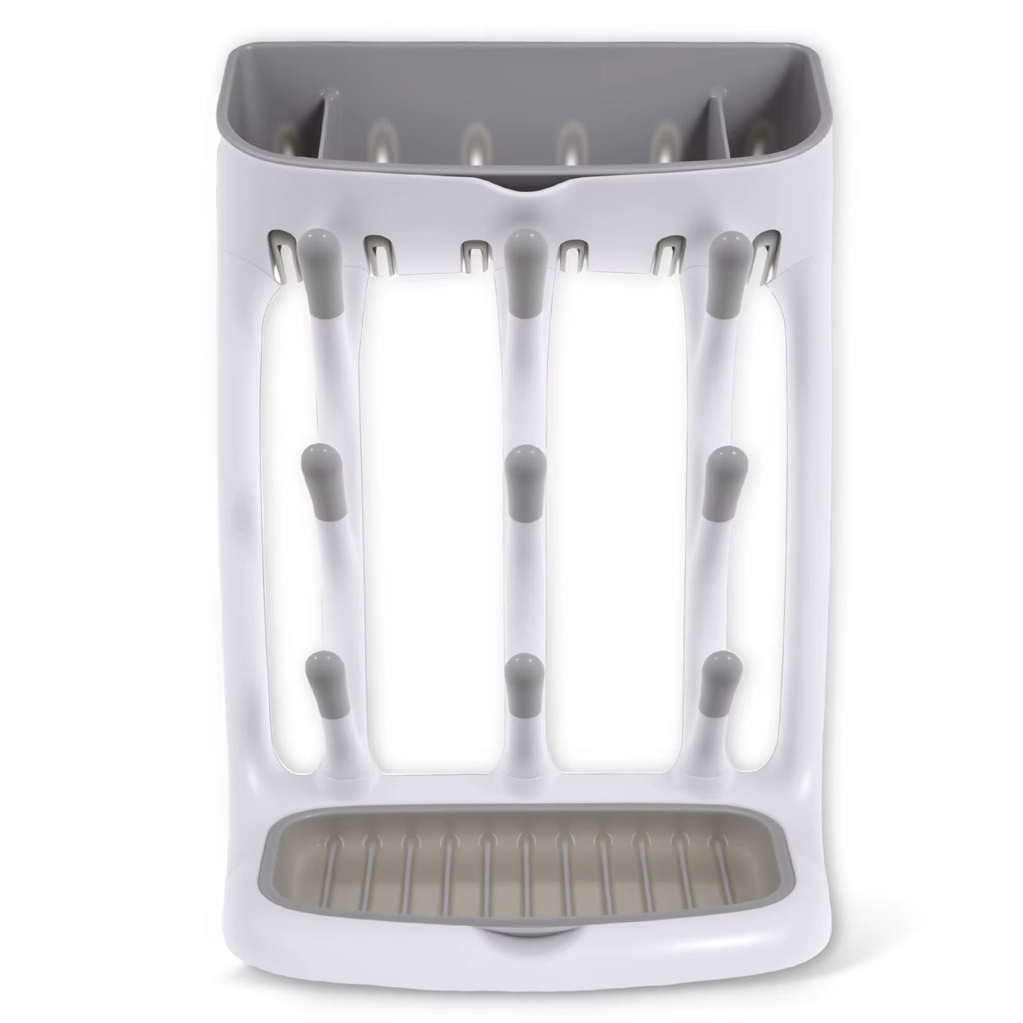 Baby Bottle Drying Rack Plastic Vertical Standing Baby Bottle Holder Organizer with Bottom Drip Tray Space Saving for Countertop