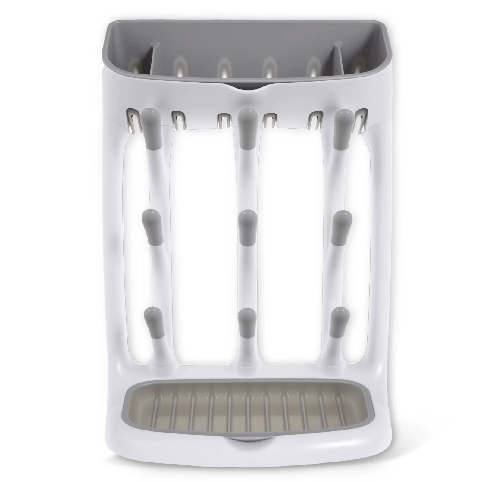 Baby Bottle Drying Rack Plastic Vertical Standing Baby Bottle Holder Organizer with Bottom Drip Tray Space Saving for Countertop