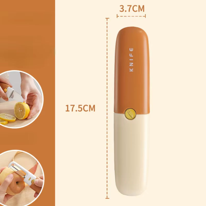 2-In-1 Ceramic Knife Multi-Functional Small Fruit Knife Peeler Travel Dormitory Kitchen Home Melon Knife High Appearance Level